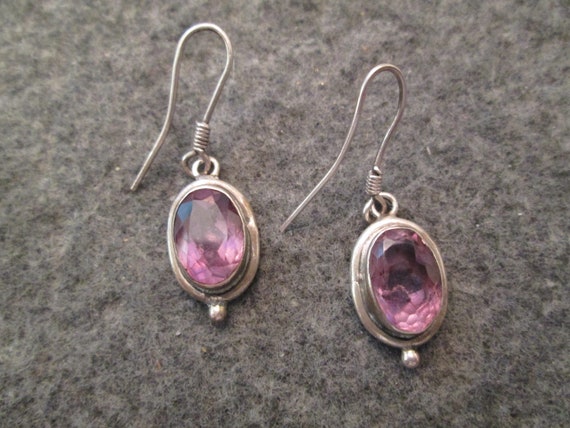 Genuine Amethyst Earrings>925 Sterling Amethyst Drop earrings,925 Amethyst earrings,Oval Amethyst earrings,925 sterling earrings