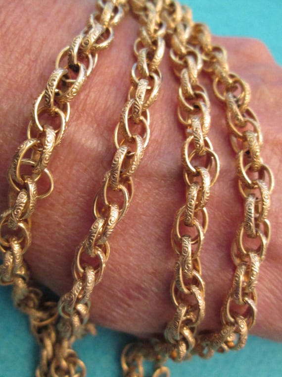 HEAVY 24" Gold chain>12kt.Gold Chain,Heavy Gold C… - image 1