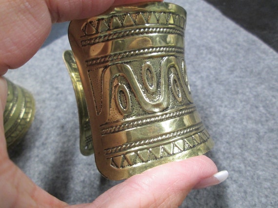 Wide Egyptian Gold Cuff Bracelet>Wide Cuff,Wide B… - image 6