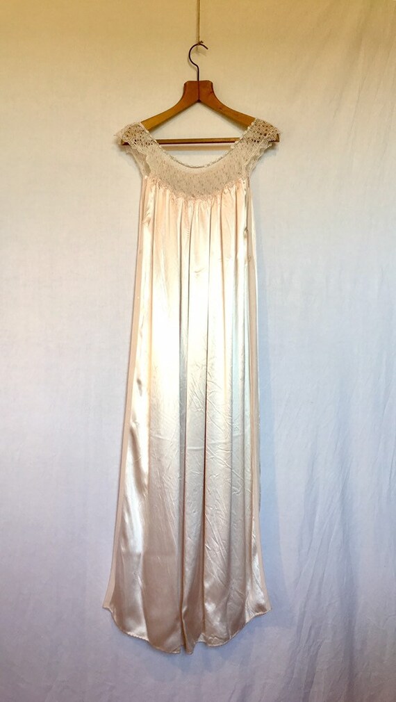 Original 1960 S Floor Length Vintage Satin Nightgown Us Size 10