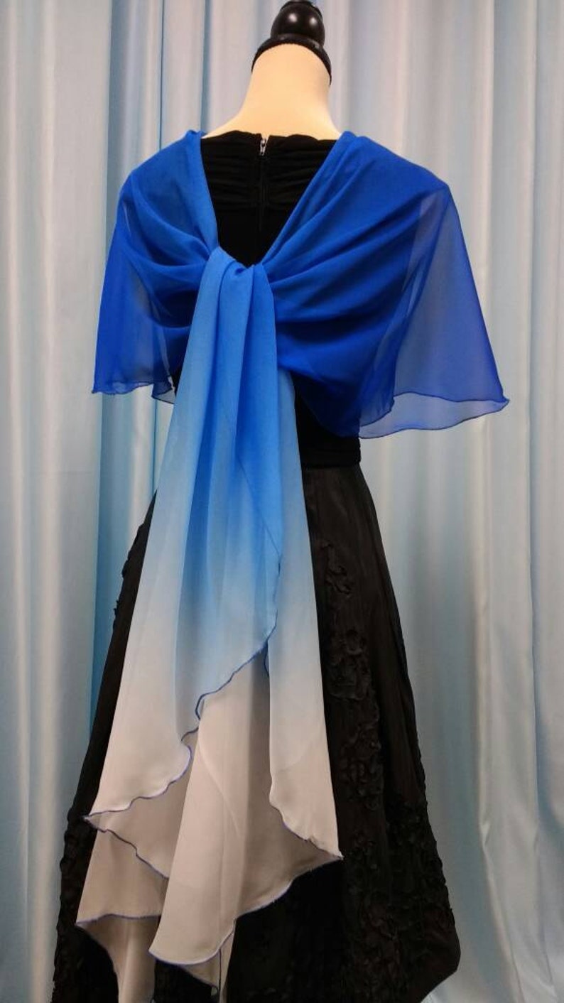 blue chiffon wrap