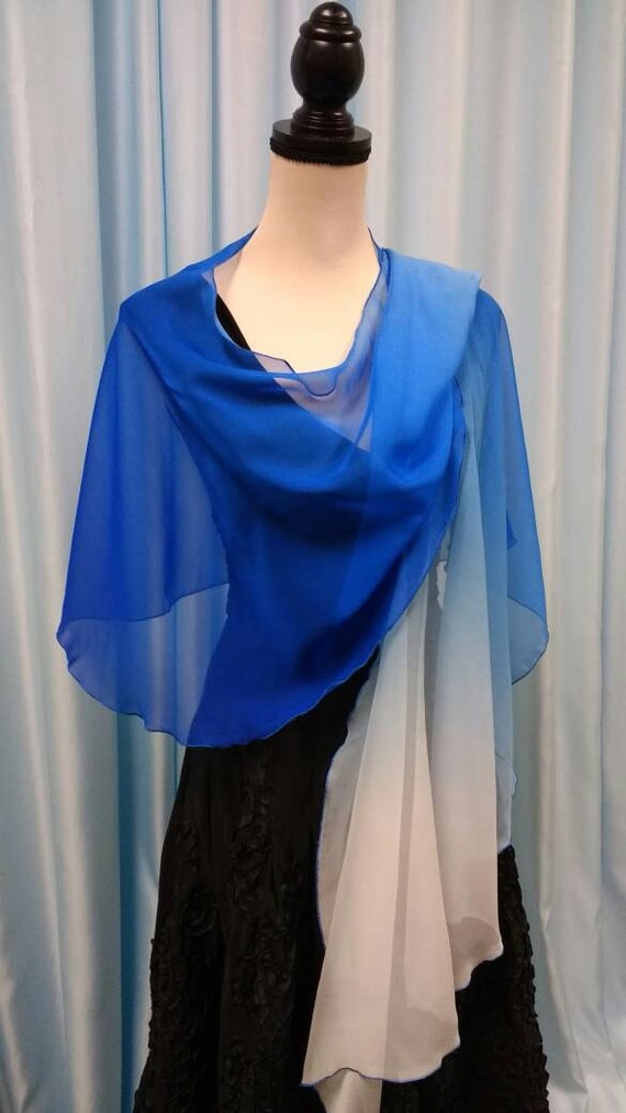 royal blue chiffon shawl