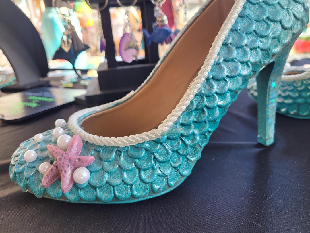Mermaid Pattern Print Sneaker Shoes For Men Women