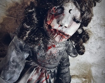 Boneca de arte de terror única para decoração - Lamento de Luna - A Abominação Assimétrica - arte gótica sombria