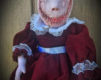 La sonrisa de Jano – Muñeca de arte de terror de doble cara, única en su tipo, de 40 cm (16 pulgadas)