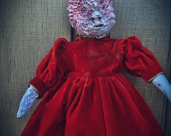Amaryllis der tiefen- 17 ""Mixed Media Art Doll Bio-Horror-Dekor."