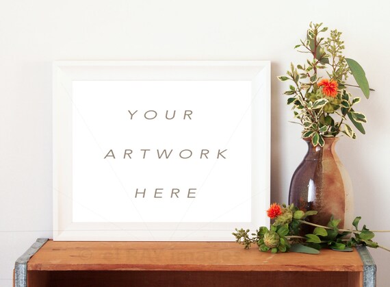 8x10 White Frame Winter Mockup For Your Artwork Two 8x10 White Frame Winter Mockup For Your Artwork Two
