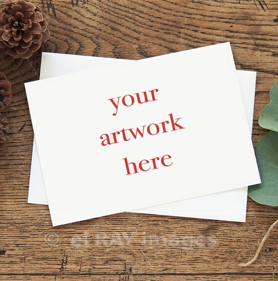 Download Mockup For Greeting Card Horizontal 5x7 Size Note Card Etsy