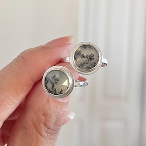 Scenic Dendritic Agate in Gold and Sterling Silver Ring