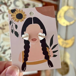 Pearly Hearts Stud Earrings