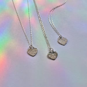 Hand Stamped Twinkle Stars Heart Pendant