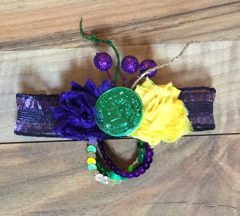 Doubloon Headband New Orleanes Mardi Gras Headband Mardi Gras Infant Headband Carnival Headband Louisiana