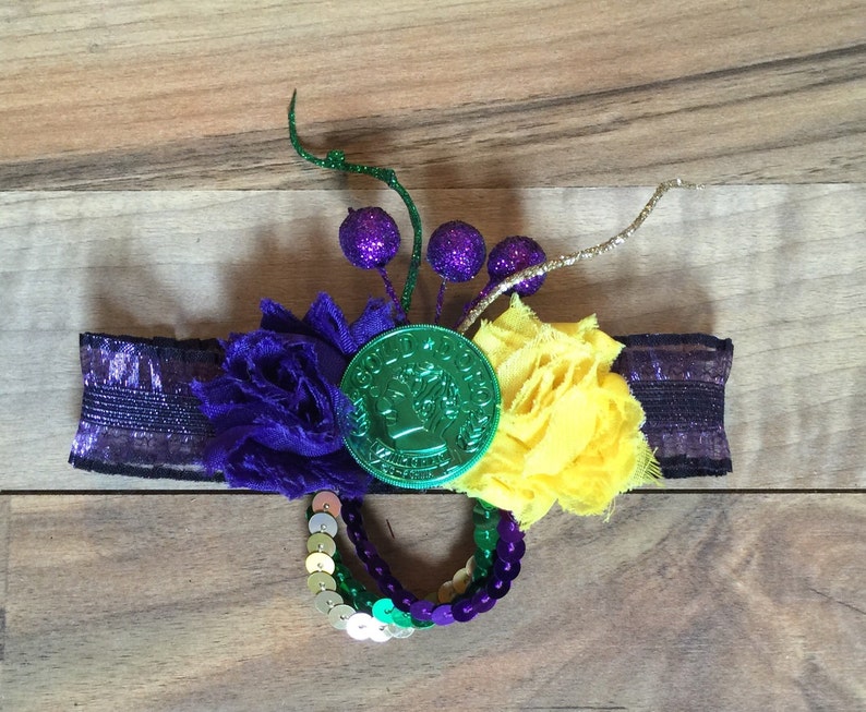 Doubloon Headband New Orleanes Mardi Gras Headband Mardi Gras Infant Headband Carnival Headband Louisiana