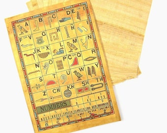 10 Sheets Genuine Egyptian Papyrus Paper Includes Hieroglyphics & History Sheet