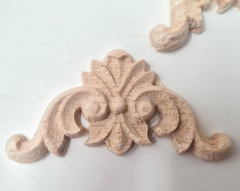 Pack of 4 Carved Wooden Corner Embellishments 40 x 40mm Jewel Box Furniture C079
