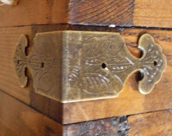 4 Bronze Holzkiste Möbel Füße Bein Dekorative Metall Eckschutz Vintan C-ab