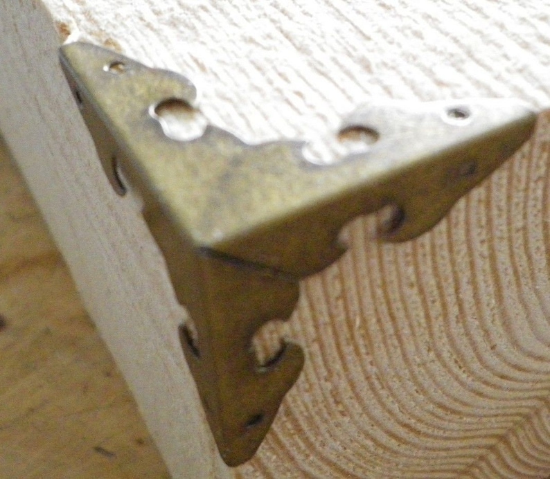 Pack of 4 Metal Case Corners Aged Antique C/w Pins 29mm Over Etsy