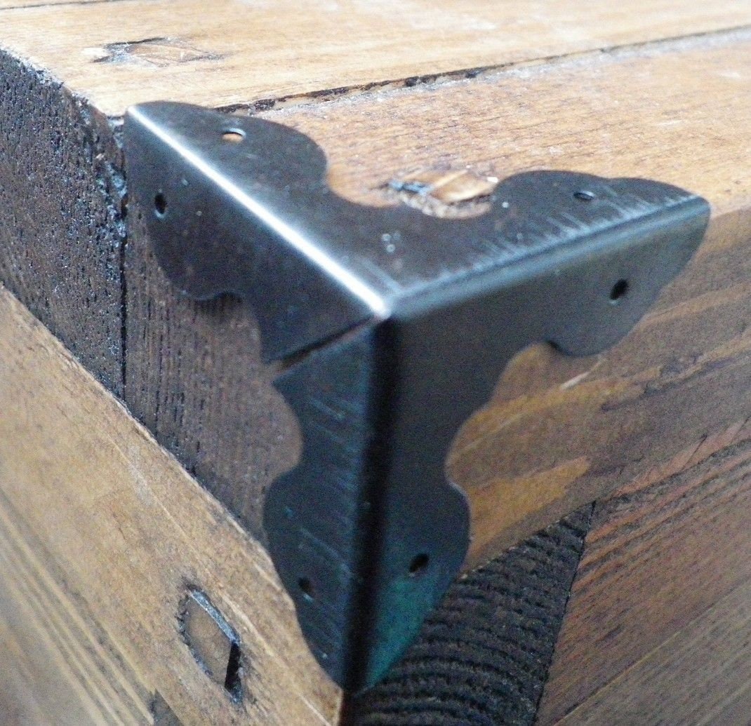 NEW Pk of 4 Metal Case Corners Aged Black Finish 34mm Over Etsy UK