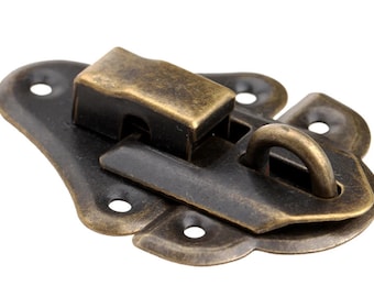 Lock Clasp Closer Latch Hasp Ornate c/w Screws Antique Bronze Finish D032