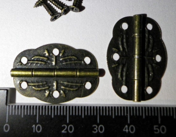Pack of 4 Antiqued Hinges 30x21mm Dollhouse Jewellery Wooden Box Patterned C002 Etsy UK