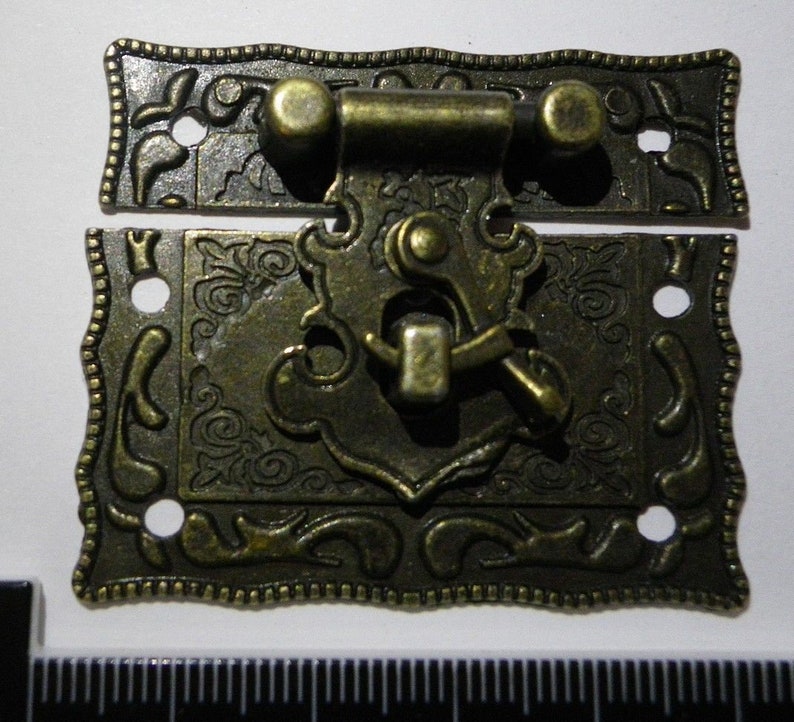 Lock Clasp Box Closer Latch Hasp Ornate C/w Screws Bronze Etsy UK