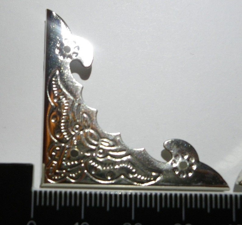 Pack of 4 Metal case corners silver finish 40mm over straight Etsy