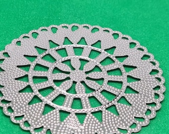 Silver Tone Filigree Embellishments, Celtic Woods, 55mm (Pack of 8) C208