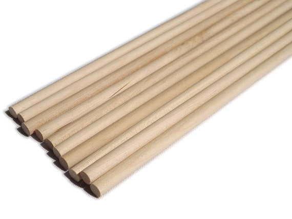 30cm Wooden Craft Sticks Hardwood Dowels Poles Cake Tiers 6mm Diameter 15  Pack 