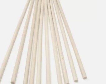 30cm Wooden Craft Sticks Hardwood Dowels Poles cake tiers 12mm diameter 10 pack