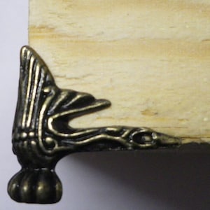 Antique Finish Box Feet, Zinc Alloy Corner Protectors - Set of 4 C025