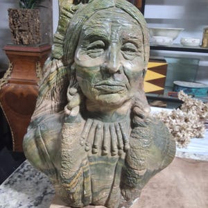 bust of Indian chief Quanaha Parker