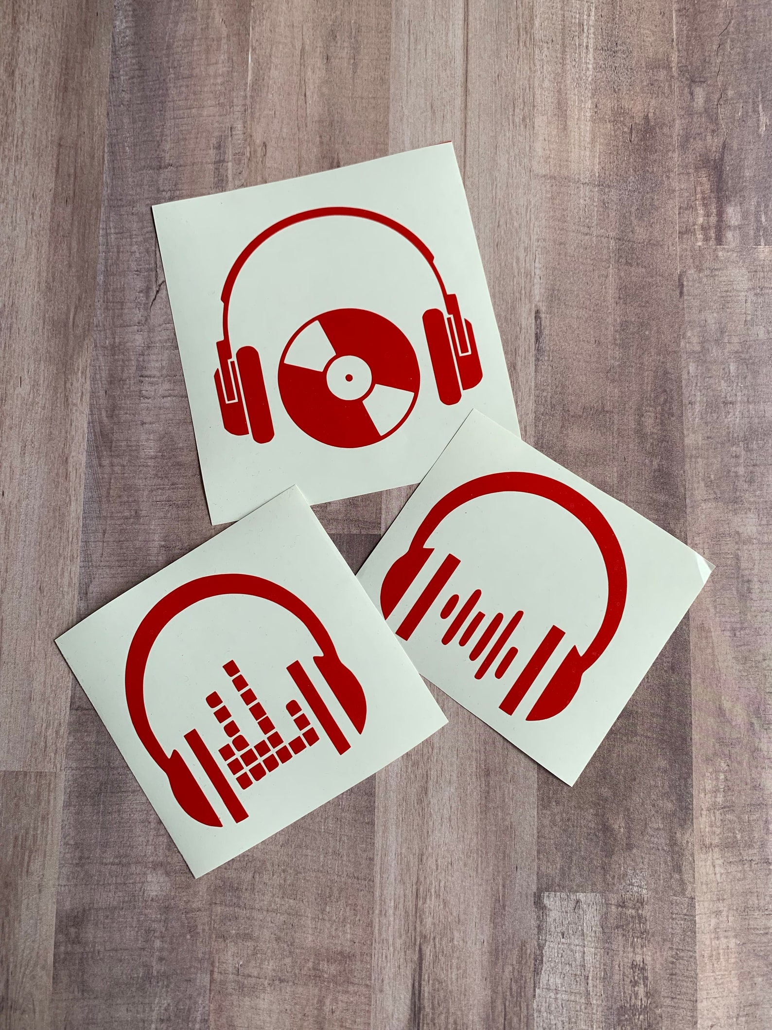 Headset music DJs decals set Etsy