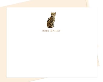 Social Stationery Modern Stationary Gifts for Cat Lovers Exotic Shorthair Personalized Flat Note Cards CT1 Cat Stationery