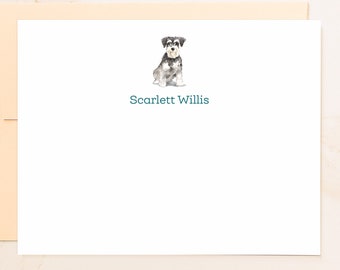 Miniature Schnauzer Personalized Flat Note Cards - Stationery - Gifts for Dog Lovers - Cute Dog Cards - Social Stationery -  DG1