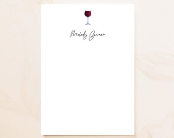 Wine Glass Personalized Notepad - Custom Wino Notepad - Social Stationery - Wine Lover Gift - WN1