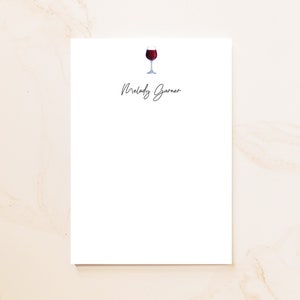 Wine Glass Personalized Notepad - Custom Wino Notepad - Social Stationery - Wine Lover Gift - WN1