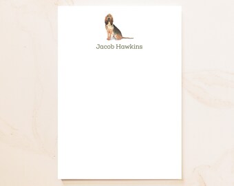 Bloodhound Personalized Notepad - Dog Lovers Gift - Dog Owner Stationary Gifts - Social Stationery - Sleuth Hound - Custom Dog Gifts - DG1