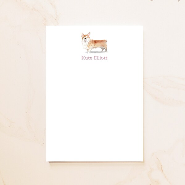 Corgi Personalized Notepad - Dog Lovers Gift - Dog Owner Notepad - Dog Stationery - Social Stationery - Custom Dog Gifts - Pem - DG1