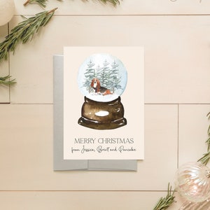 Basset Hound Christmas Card - Dog Holiday Cards - Basset Hound Dog Christmas Card Set - Unique Dog Holiday Card - Holiday Cards Pack - DG4