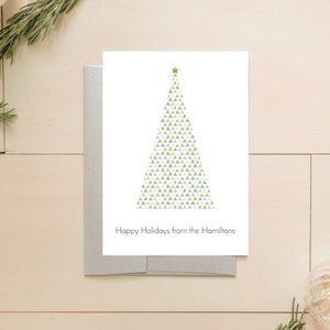 Personalized Christmas Tree Card - Customized Christmas Card - Christmas Card Set - Christmas Cards Pack - Custom Christmas Greeting