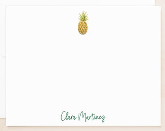 Pineapple Flat Note Cards- Social Stationery - Personal Note Cards - Personalized Stationery - Pineapple Card - Pineapple Stationary - PIN1