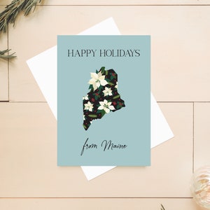 Maine Holiday Cards, Maine Christmas Cards, State Christmas Card Set, ME Holiday Greeting Cards, Maine Cards, State Cards Pack, ST23