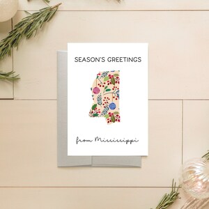 Mississippi Christmas Card, Mississippi Holiday Cards, State Christmas Card Set, MS Holiday Greeting Cards, Mississippi Cards, ST24