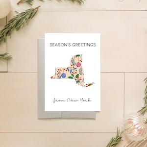 New York Christmas Card, New York Holiday Cards, State Christmas Card Set, NY Holiday Greeting Cards, New York Cards, State Card Pack, ST24