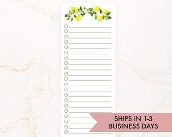 Lemon Notepad - Citrus Market Notepad - Lemon Grocery Notepad -  Lined Notepad - Social Stationery - Stationary Gift - Lemon Memo - QSLM