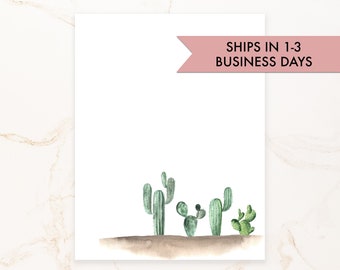 Cactus Notepad - Cacti Notepad -  Small Notepad - Social Stationery - Cactuses Notepad Gift - Stationary Notepad - Succulent Memo - QSCAC