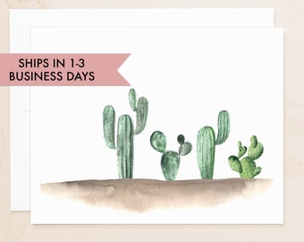 Cactus Cards - Cacti Folded Note Cards - Cactuses Cards - Social Stationery - Stationary - Succulent Gift - Plant Lover Gift - QSCAC