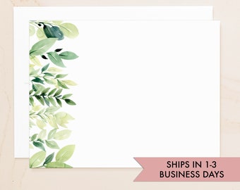 Plant Note Cards - Flat Note Cards - Plant Lover Gift - Social Stationery - Greenery Note Cards - Blank Note Cards - Botanist Cards - QSGR