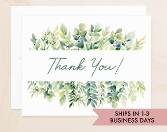 Plant Thank You Cards - Greenery Folded Note Cards - Plant Thanks - Social Stationery - Greenery Note Cards - Plant Lover Gift - QSGR