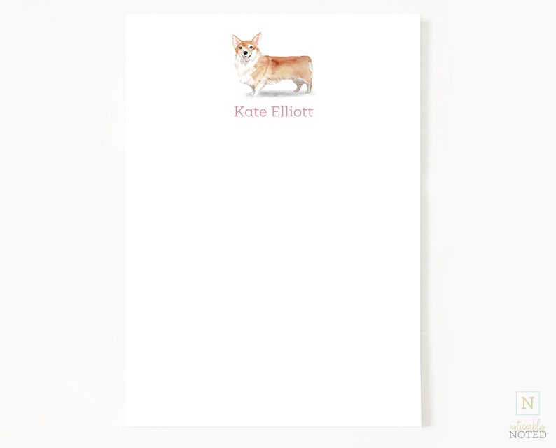 Corgi Personalized Notepad  Dog Lovers Gift  Dog Owner image 0